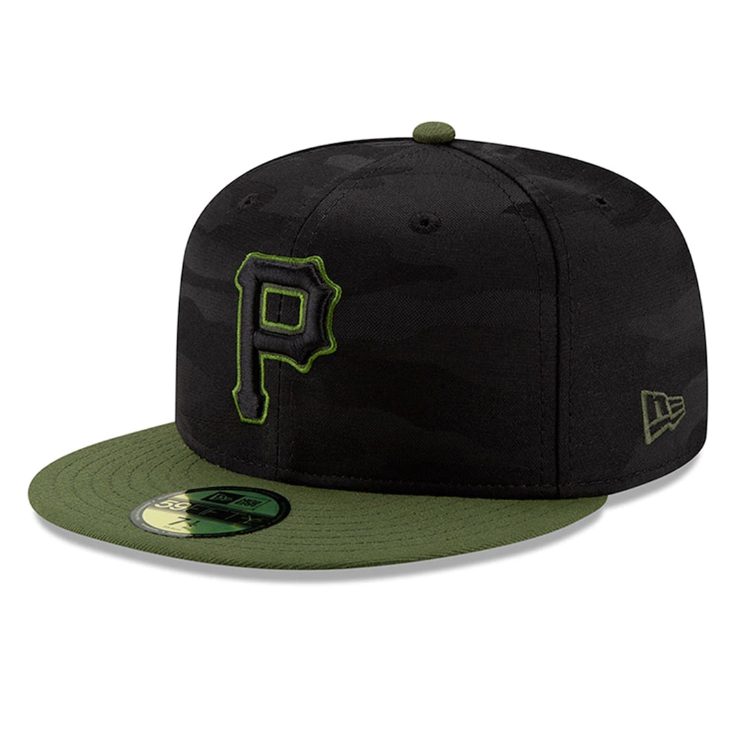 green fitted hat