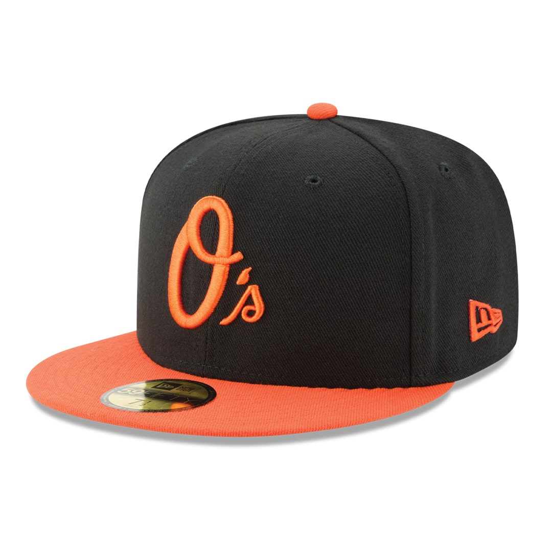 orange fitted hat
