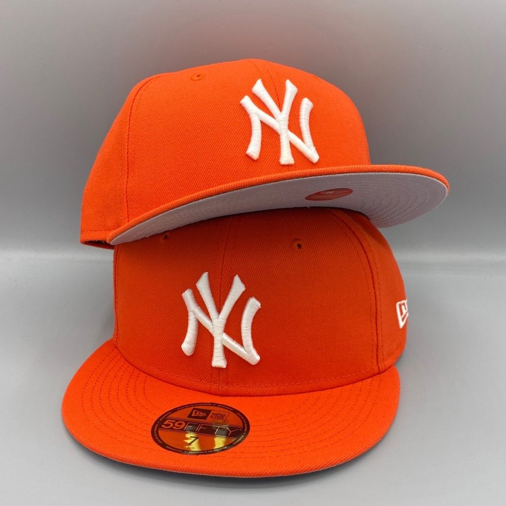 orange fitted hat